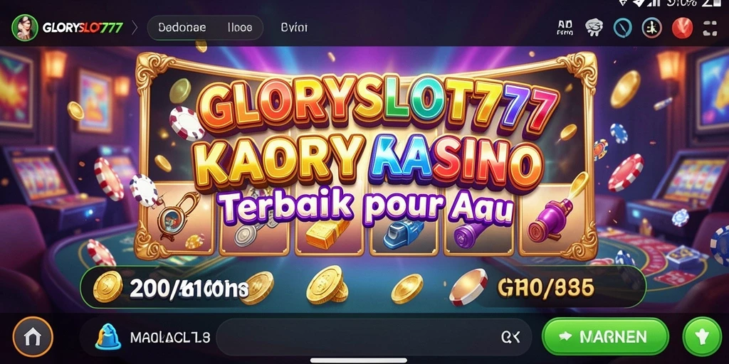 Tampilkan gameplay mendebarkan dari GLORYSLOT777 dengan berbagai slot.