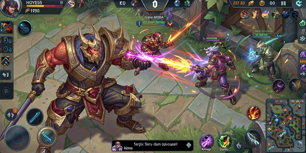 Screenshot gameplay HOYE55 dengan aksi seru dan karakter beragam.