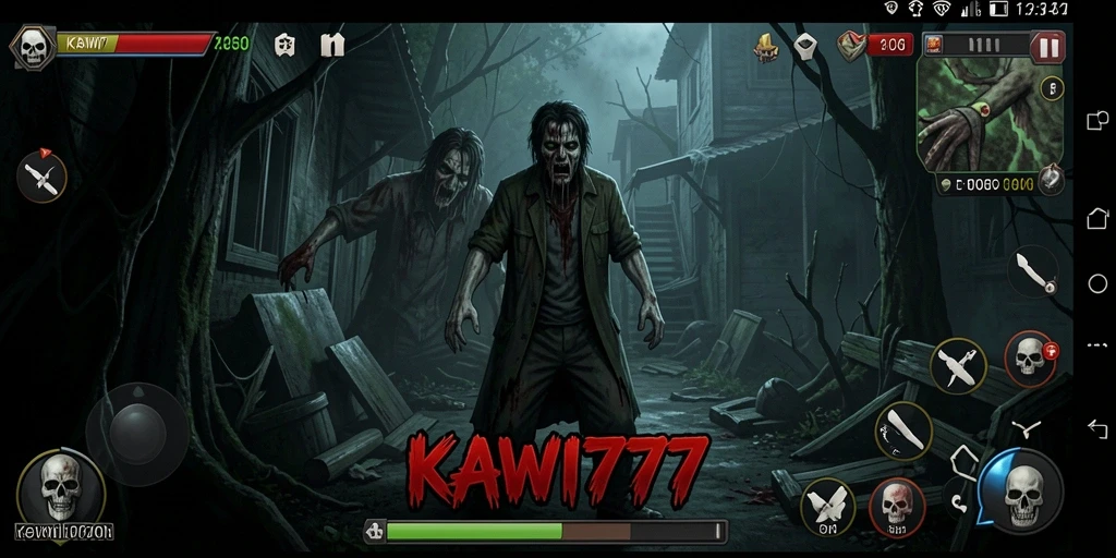 Screenshot gameplay KAWI777 dengan suasana horor yang menegangkan.