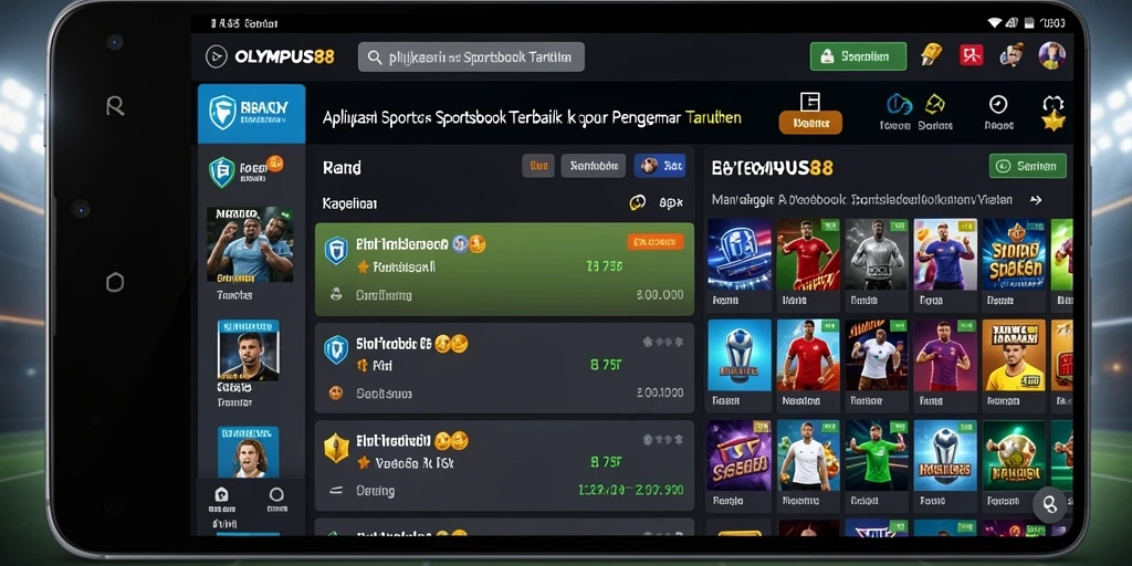 Tampilan utama OLYMPUS88 yang menunjukkan pilihan taruhan olahraga.