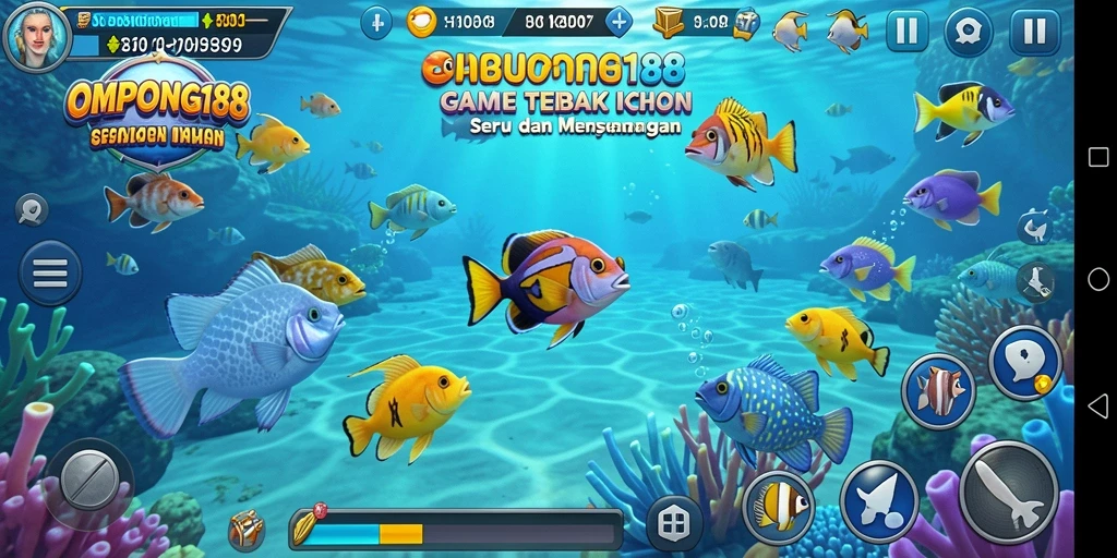 Gameplay seru dalam OMPONG188 menembak ikan.