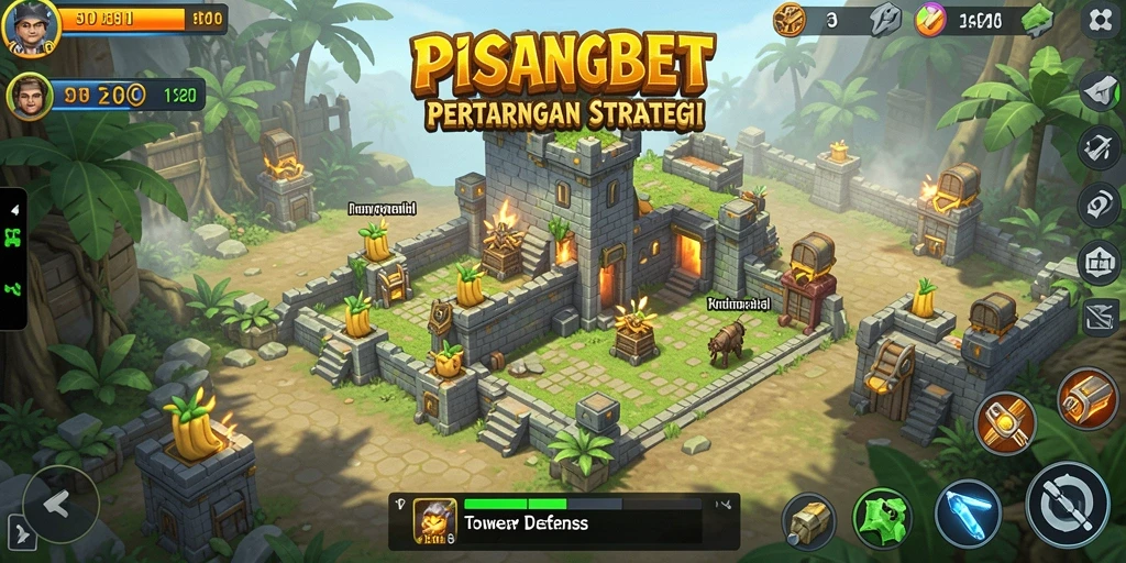 Screenshot PISANGBET menampilkan aksi gameplay Tower Defense yang mengasyikkan.