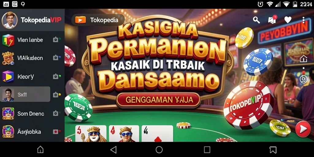 Tampilan gameplay menarik dari TOKOPEDIAVIP dengan berbagai pilihan permainan Kasino.